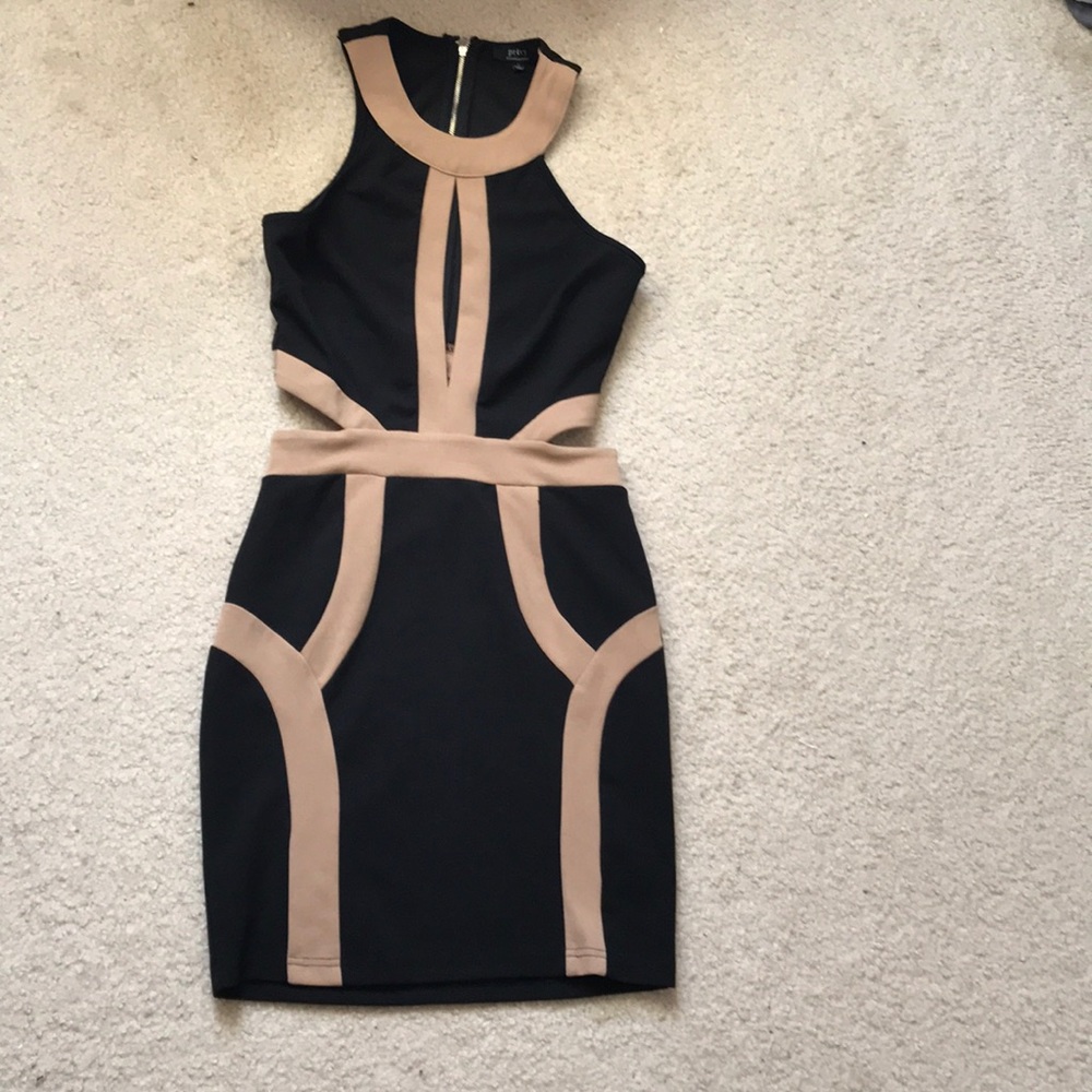Flattering Black and Tan dress